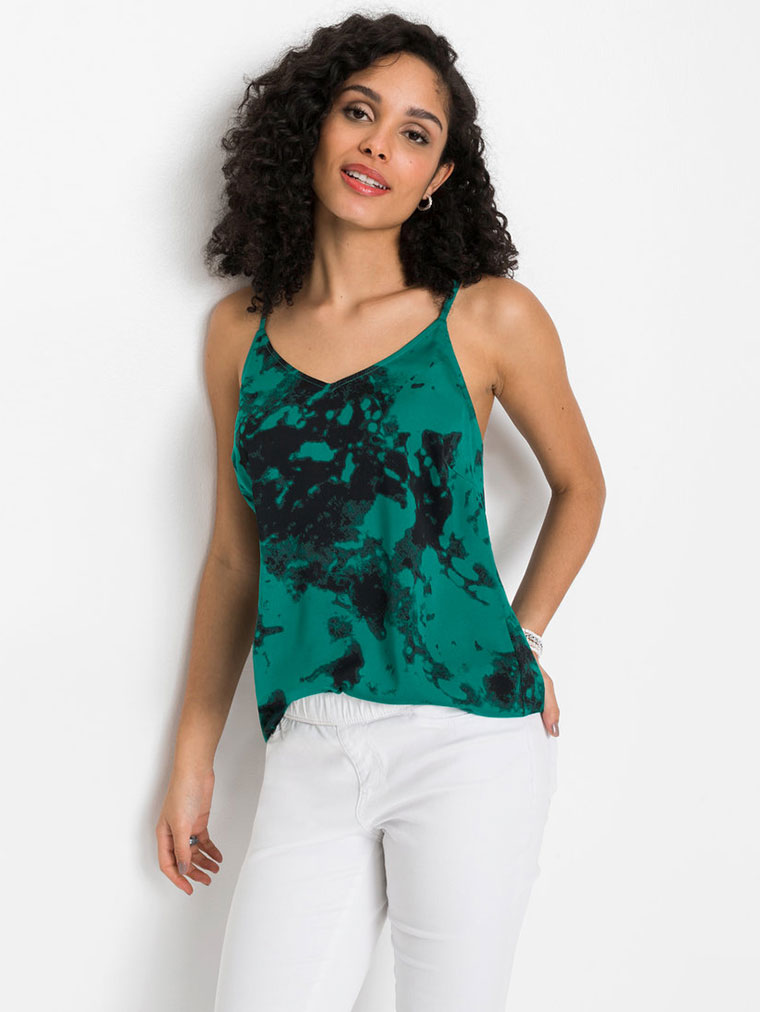 Top satynowy na cienkich ramiączkach