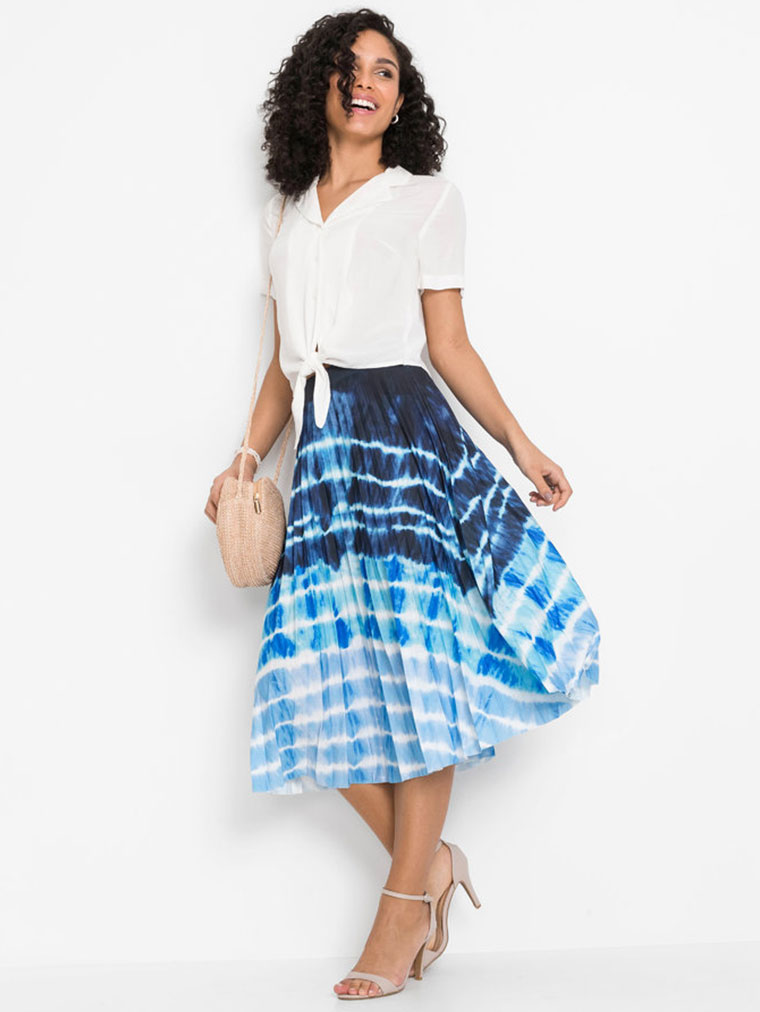 Spódnica plisowana batikowa