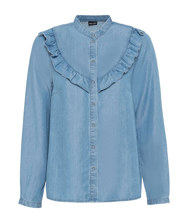 Bluzka z falbaną, TENCEL™ lyocell