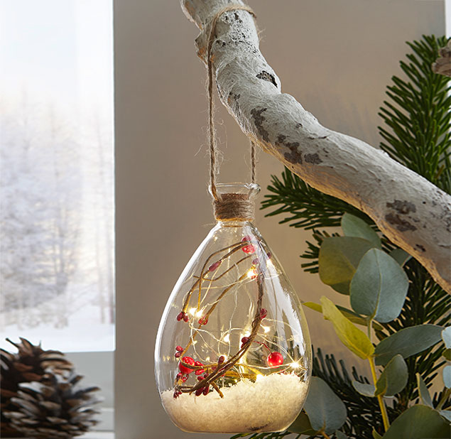 Butelka szklana LED z dekoracją