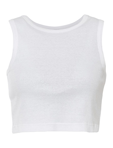 Shirt w prążek "cropped" biały