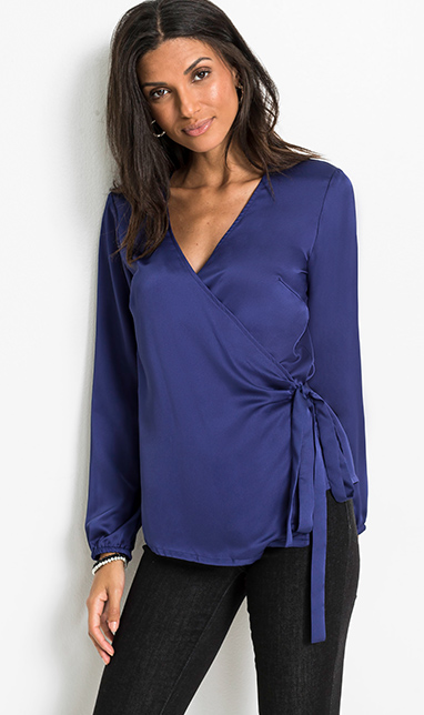 Bluzka satynowa kobaltowy