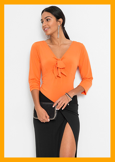 Shirt z długim rękawem i kokardą