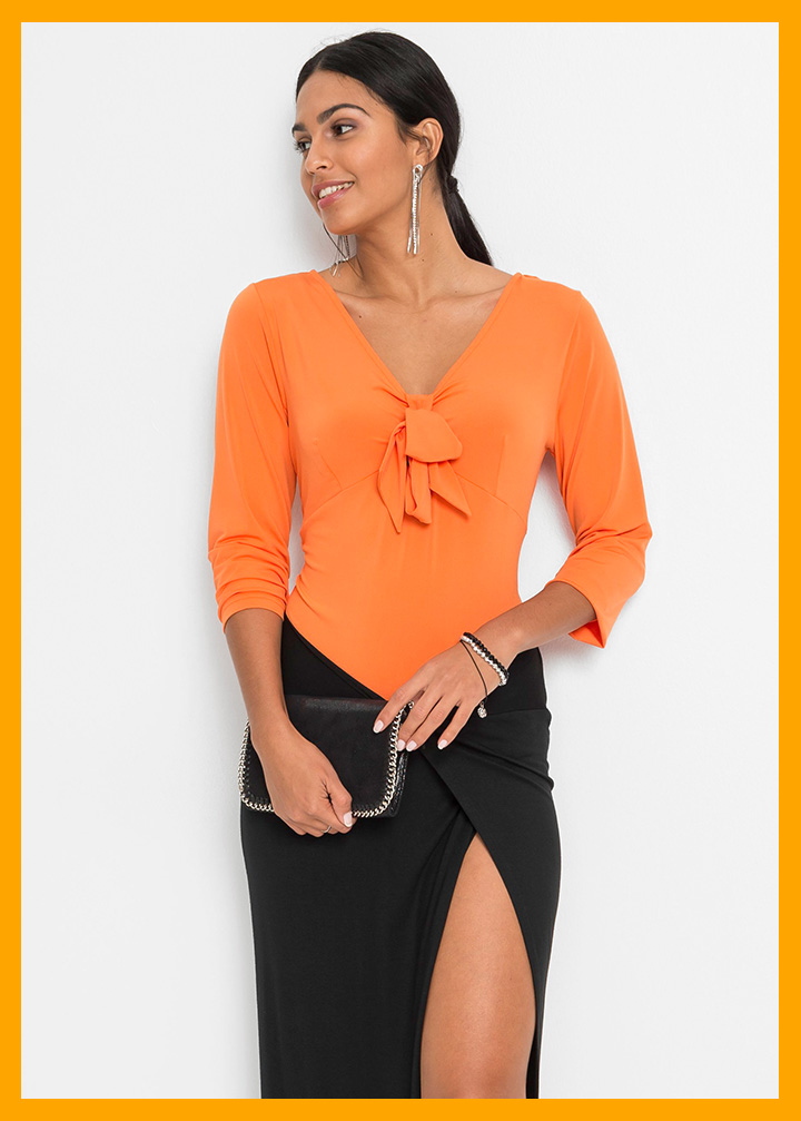 Shirt z długim rękawem i kokardą