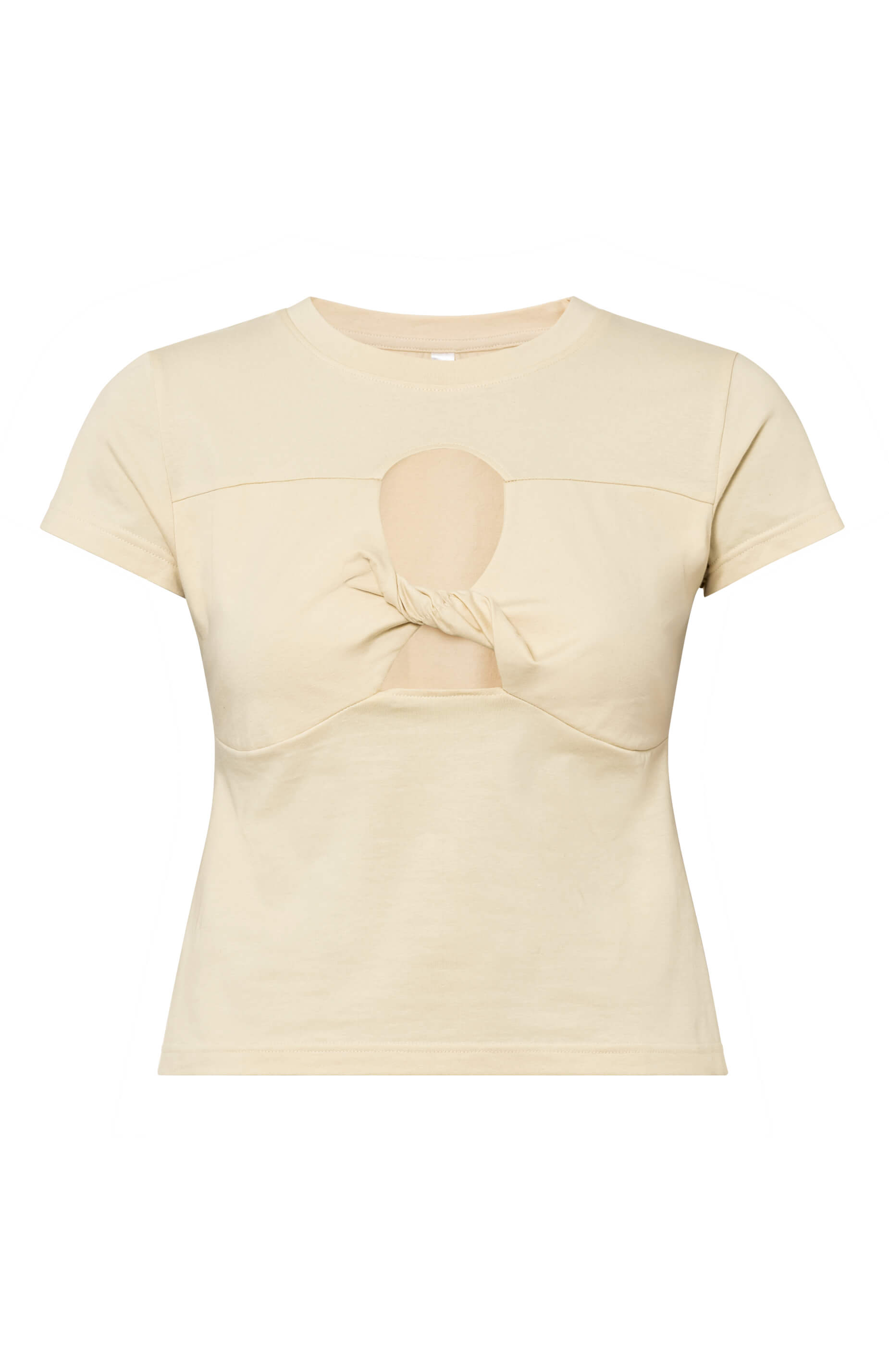 Krótszy shirt z wycięciami z bawełny organicznej