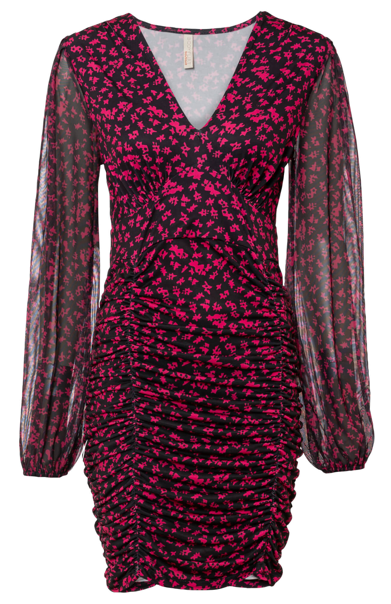 Sukienka z szyfonowymi wstawkami