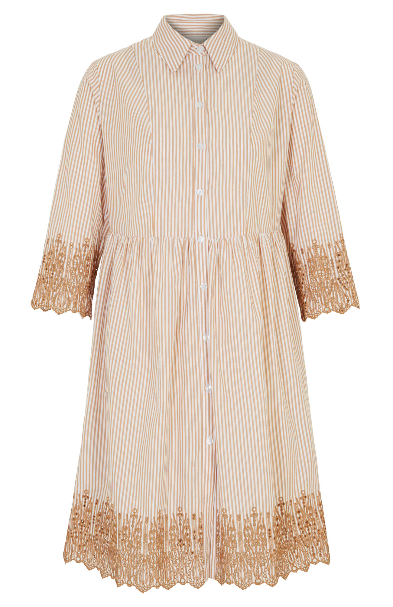 Sukienka szmizjerka z ażurowym haftem