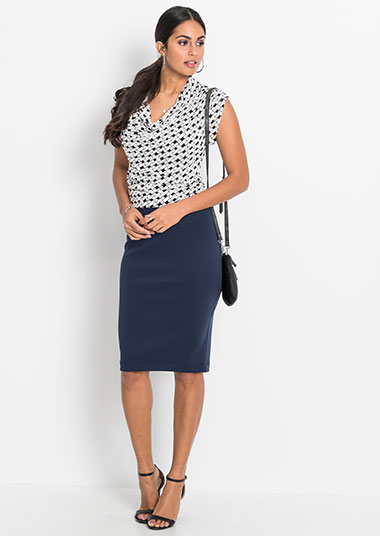 Spódnica ołówkowa ciemnoniebieski