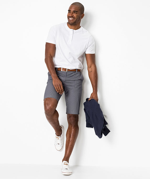 Bermudy chino szary wzorzysty